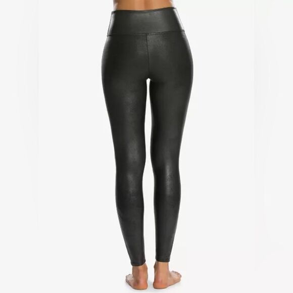 Spanx Black Faux Leather Leggings Size Large Women's - Picture 6 of 6